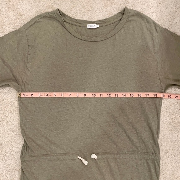 Filippa K Linen Olive Green Tee Shirt Dress - Picture 7 of 13